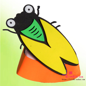 蝉知了头饰表演道昆虫头套幼儿园学校表演道具小动物帽子蜜蜂蜻蜓
