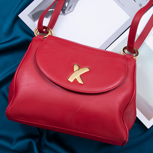 paloma picasso 毕加索红色牛皮中号单肩斜跨包 日本中古vintage