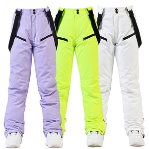 新款滑雪裤男女背带滑雪裤冬季防风防水保暖加厚单板双板滑雪裤