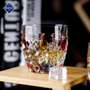 捷克BOHEMIA进口水晶杯玻璃威士忌杯家用创意简约轻奢炫彩洋酒杯