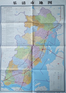 乐清市政区图(单面无城区)58乘80cm.2019年乐清地图 乐清市地图