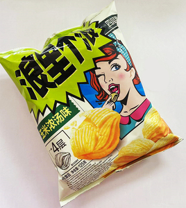 好丽友浪里个浪玉米浓汤味125g/袋四层脆超大包薯片休闲零食小吃