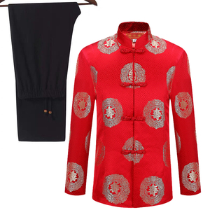 100岁大寿老奶奶套装春季生日寿字衣服八十寿宴老头太太红色外套