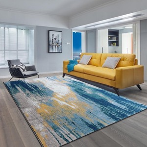 北欧地毯现代简约抽象蓝色客厅茶几房间卧室床尾家用加厚加密水洗