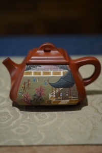 宜兴紫砂壶国家级工艺美术师 名家毛俊兰 纯手工四方抽角石瓢方壶