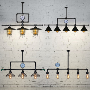 工业风复古怀旧铁艺吊灯loft美式创意咖啡服装餐厅酒吧台水管吊灯