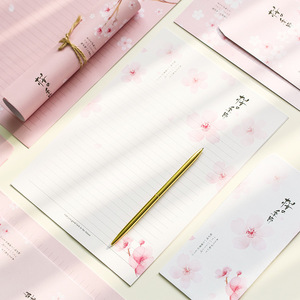 创意 信纸信封套装 粉色樱花的季节 简约清新节日礼物 情书信笺