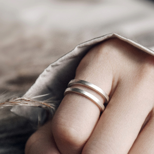 原创设计开口925银戒指女 手工素银情侣对戒饰品 复古潮流指环男