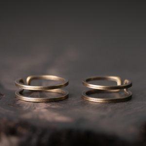 非鱼之家铜戒指简约个性经典款时尚复古原创指环开口设计男女百搭