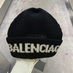 balenciaga/巴黎世家 21fw 字母logo 黑色 男女款 针织帽 冷帽