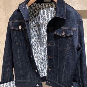 dior/迪奥 内衬满字母老花logo 深蓝色 男女款 牛仔衣 夹克外套