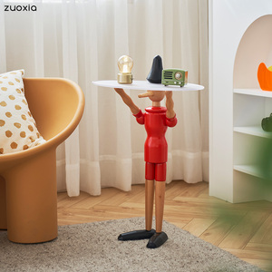 匹诺曹木偶茶几创意个性北欧轻奢沙发小边几简约现代家具实木角几