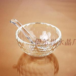 高档水晶碗筷 沙拉冰激凌碗 沙拉果酱甜品玻璃碗 创意餐具勺套装