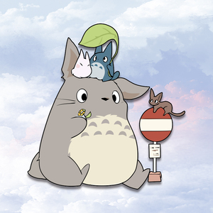 日系卡通动漫龙猫宫崎骏作品耐水洗印花图案贴热转印a级过粉烫画