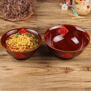 特色面馆商用陶瓷牛肉面碗烩面碗复古家用高脚大号汤碗重庆小面碗