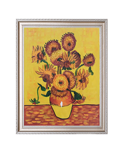 世界名画梵高向日葵纯手绘油画抽象厚油欧式现代电表箱挂画玄关