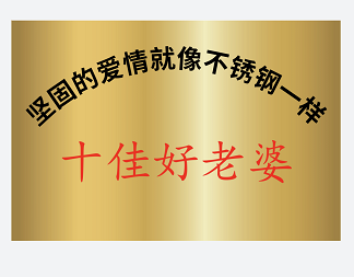 不锈钢牌匾生日礼物定做送红花三八妇女节礼物送妈妈十佳好老婆