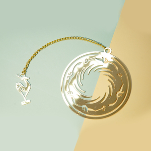 成都金沙遗址博物馆太阳神鸟黄铜金属书签文创产品传统创意礼品