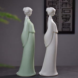 风无痕1221淘宝淄博老美陶美术陶瓷 博山老陶瓷人物仕女摆件装饰