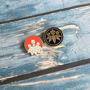 阴阳师源赖光鬼切源氏家族纹金属徽章周边决战平安京笹龙胆花纹