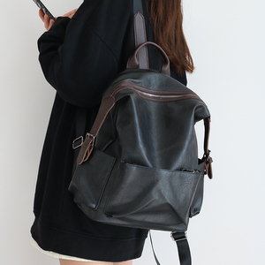 双肩包女2021新款时尚小众设计大学生简约百搭高级感书包英伦风潮