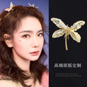 戚薇同款蝴蝶结蜻蜓发夹甜美可爱网红新款2021年头饰发夹边夹女潮