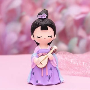弹琵琶的紫霞仙子可爱人物宫廷风娃娃女孩房间装饰品桌面创意礼物