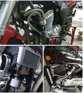 厂家直销摩托车改装油冷通用外置机油散热器CB CG双缸CBT YBR CBF