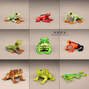 现货仿真两栖动物青蛙模型 非洲牛蛙 树蛙 角蛙认知静态摆件玩具