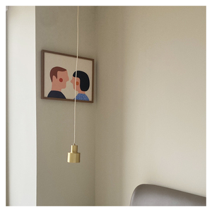 北欧ins情侣夫妻一家人卡通挂画玄关餐厅卧室实木框电表箱装饰画