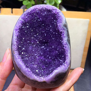 天然乌拉圭紫晶洞紫水晶簇钱袋子手链开口笑聚宝盆原矿石客厅摆件