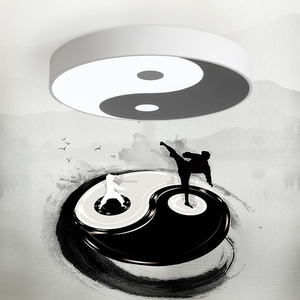 太极八卦吸顶灯武馆禅意圆形现代简约led客厅书房中医馆风水店灯