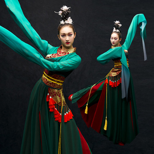 水袖舞服装女飘逸惊鸿舞中国风汉服孙科舞踏春演出服古装古典舞蹈