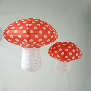 立体蘑菇纸灯笼生日派对装饰儿童手提发光卡通玩具布景拍照道具