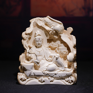 悟仰堂 猛犸象牙雕凤凰观音菩萨摆件佛像 德志装饰收藏工艺品送礼
