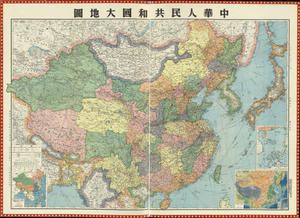 1951年建国初期中国地图 老历史资料电子高清素材复古装饰