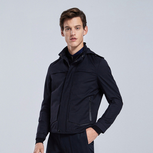 劲霸奥莱男装休闲外套春季商务外衣连帽宽松男士羊毛夹克hkda1137