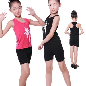 儿童舞蹈服工字背心套装幼儿练功服男童拉丁服健美操运动体操服棉