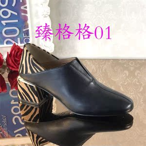 vme/舞魅女鞋vs19c9102-2300专柜正品2019秋冬款圆头中跟粗跟单鞋
