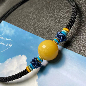 纯手工编织锁骨链绳 横穿锁骨绳 松石蜜蜡锁骨绳