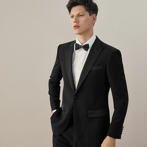 【塔士多】夏季新郎结婚礼服男士西服套装婚礼大码黑色正装男西装