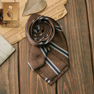 棕色条纹商务休闲领带男 正装标准8cm 时尚帅气职业配饰简约百搭