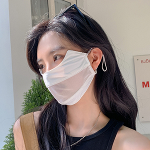 夏季防晒口罩女防紫外线全脸遮脸护眼角夏季冰丝女士薄款透气面罩