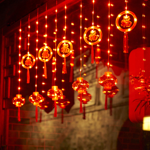 新年装饰灯福字红灯笼挂饰户外家用过年led彩灯春节布置窗户阳台