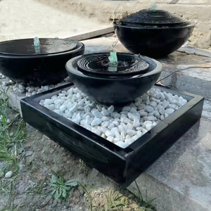 日式水池流水钵中式禅意户外庭院青石涌泉石雕喷泉石头盆景观摆件