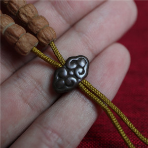 西藏手工文玩配饰利玛紫铜云纹念佛珠手串卡子记头背云吊坠散配珠