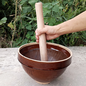 特大号擂钵安化擂茶益阳纯手工擂辣椒工具陶制研磨器土擂砵四磨汤