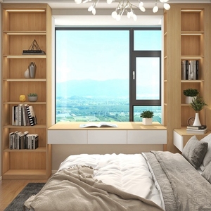 000人付款淘宝飘窗设计延伸书桌定制窗户边上电脑桌书柜一体无醛定做