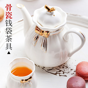 骨瓷镶金茶具套装陶瓷家用欧式金边创意下午茶泡茶壶功夫茶杯送礼
