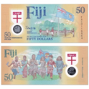 【大洋洲】斐济2020年50元塑料钞 国家独立50周年纪念钞 全新UNC